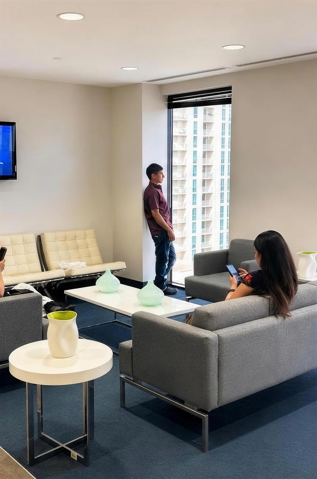 Clients waiting for their appointment at the Tax Solutions office in Miami