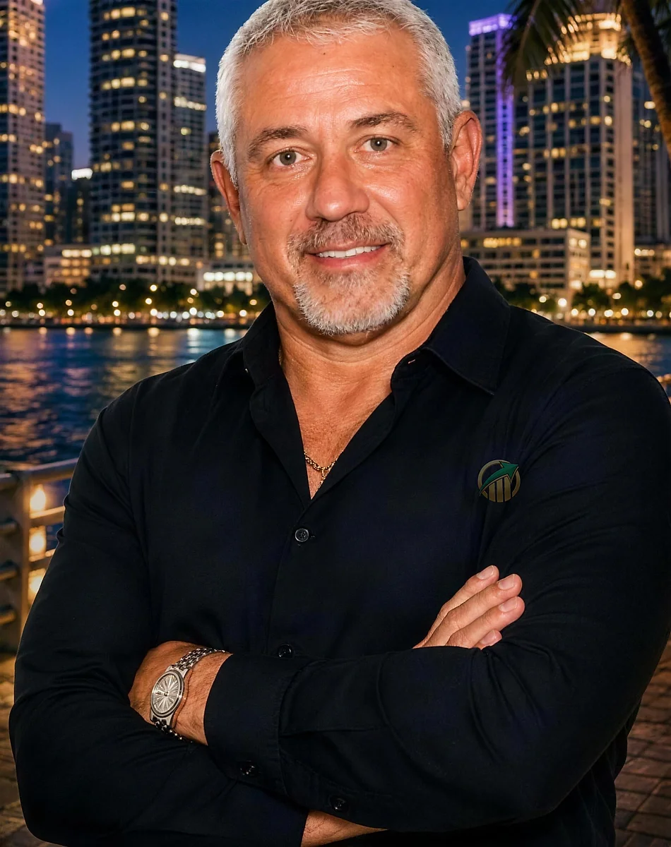 Sidney Arvelo, CEO of Tax Solutions, with the company logo embroidered on his shirt